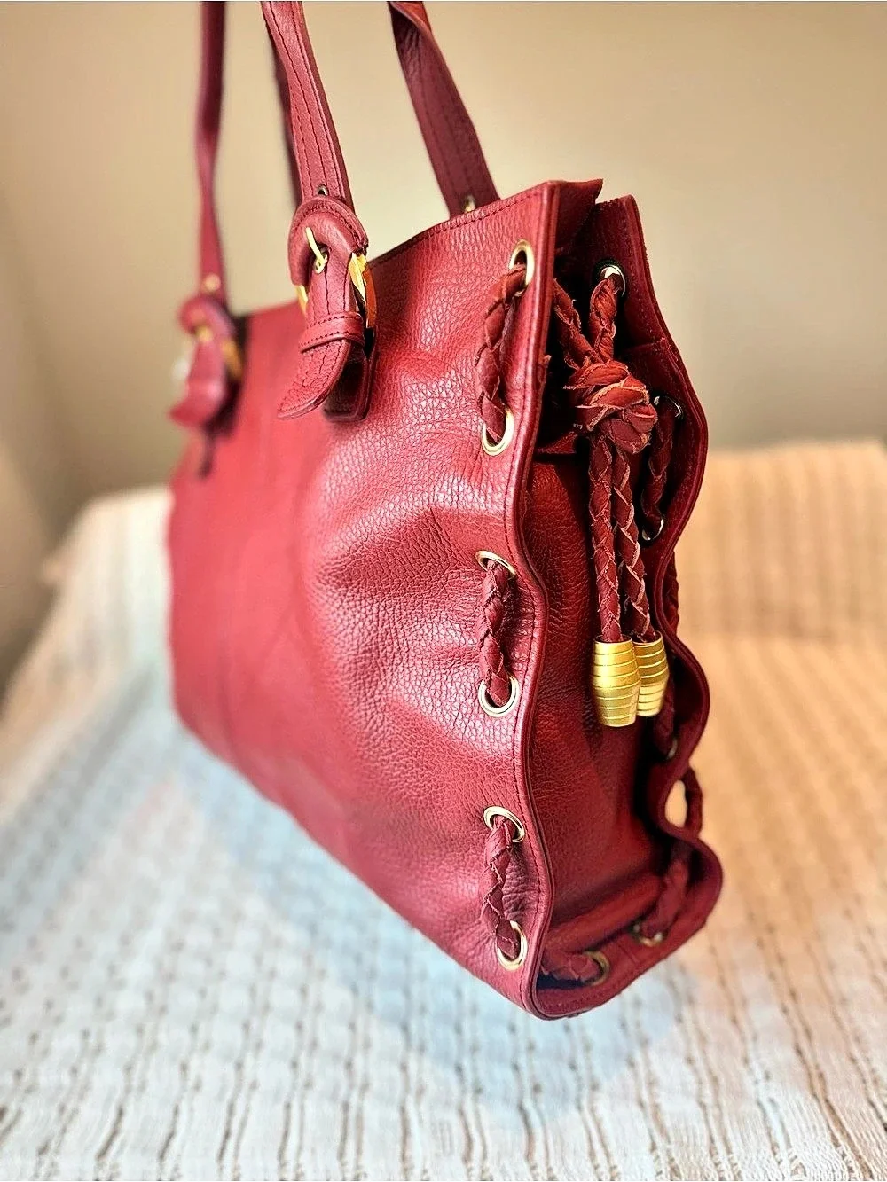 APC vintage 🍒 Red Leather Tote